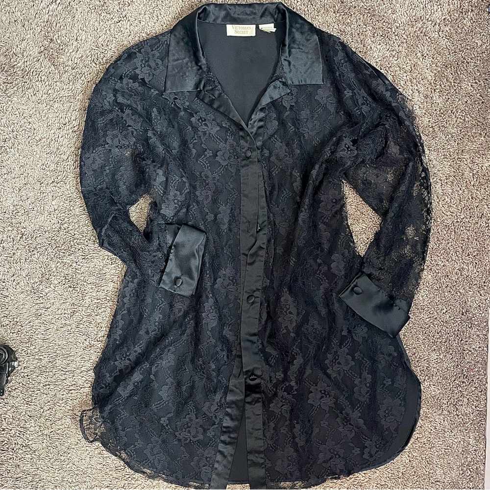 Vintage Victoria’s Secret Gold Label Black Lace Dress– Rare Collectible